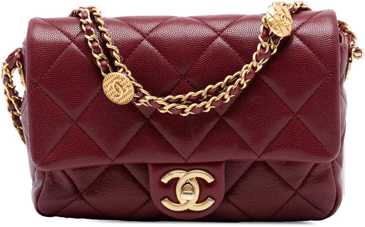 Chanel Hobo Bags - Mini Quilted Caviar Twist Your Buttons Flap - Gr. unisize - in Rot - für Damen
