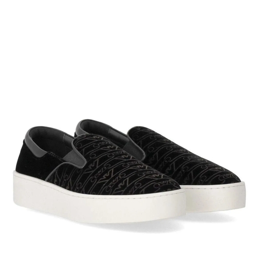 Emporio Armani EMPORIO ARMANI SLIP-ON MONOGRAM SCHWARER SNEAKER schwarz sneaker basse