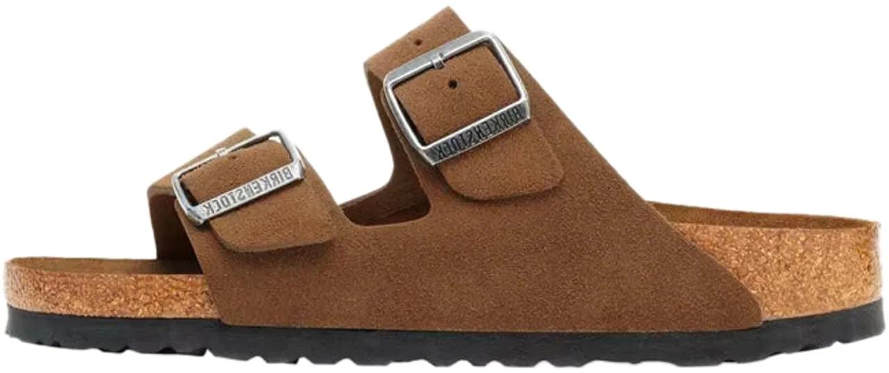 Birkenstock Loafer - Ciabatta Arizona Softbed Suede Leather Dark Tea - Gr. 39 (EU) - in Braun - für Herren