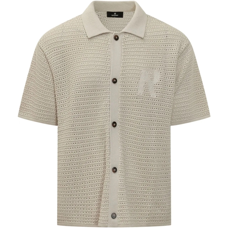 Represent Pull Camicia in Maglia con Bottoni weiß