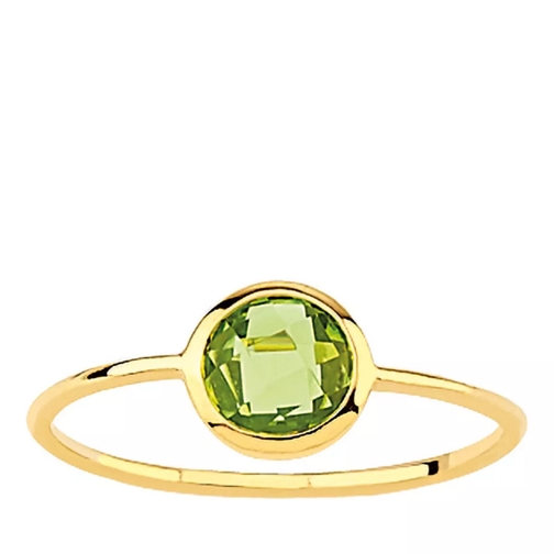 Indygo Chance Ring Green Peridot Yellow Gold Solitaire Ring