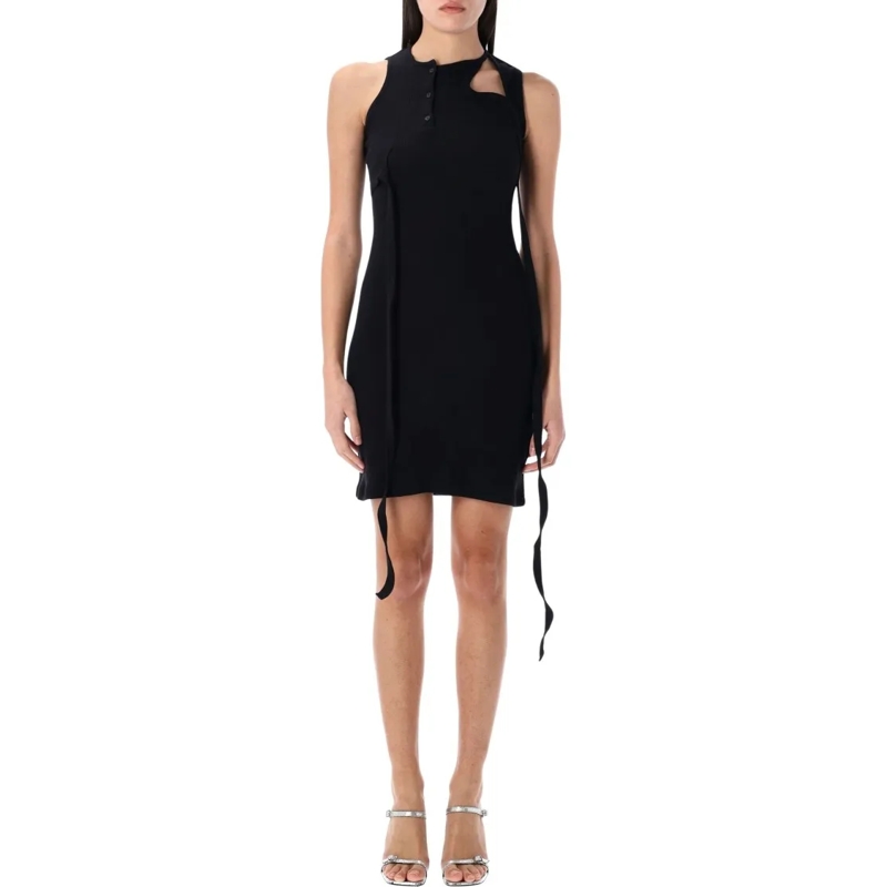 Ottolinger Mini-jurk Fitted Black Tank Mini Dress With Unique Cut-Out D Black