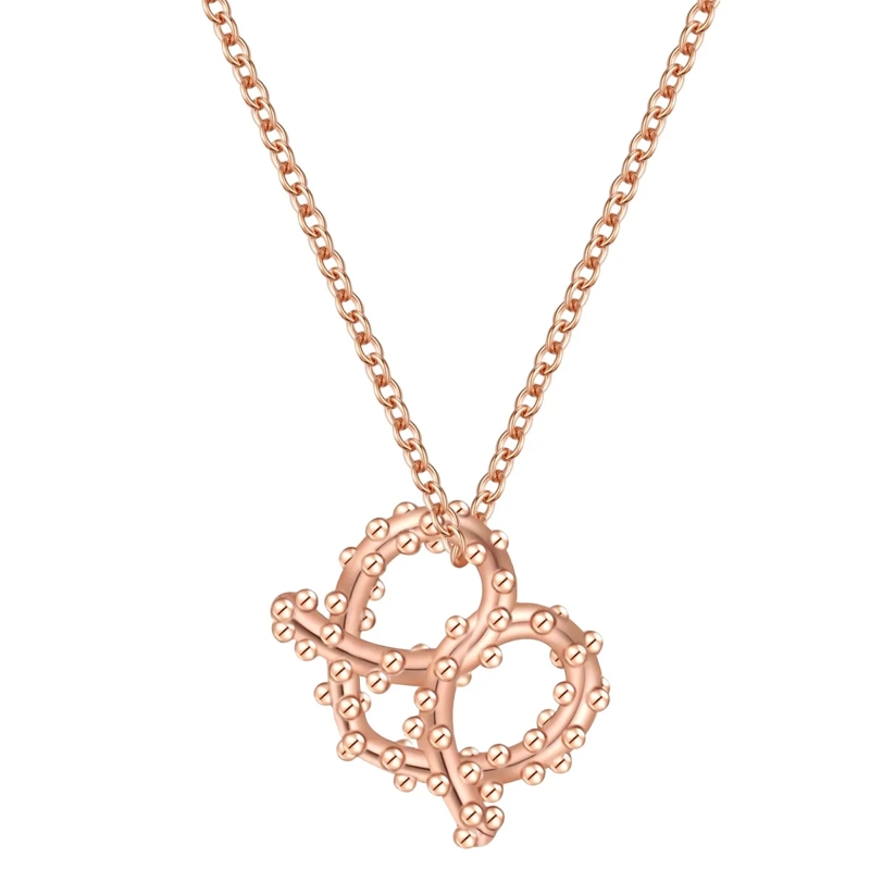 Glanzstücke München Mittellange Halskette Sterling Silber Halskette Herz-Breze rosegold