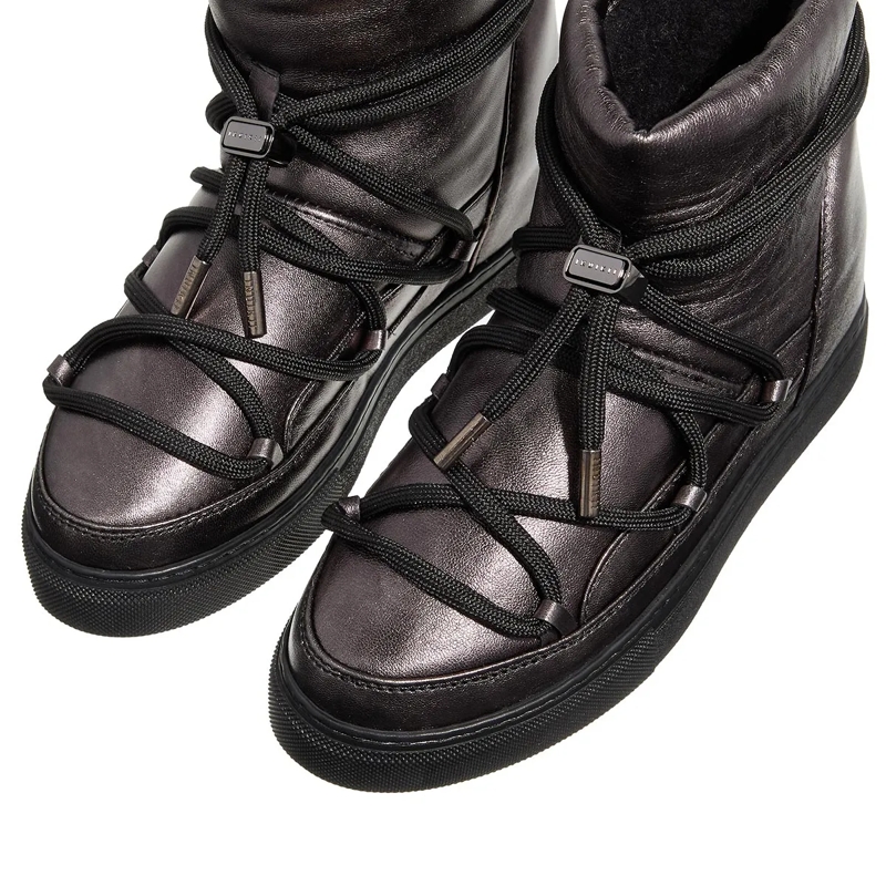 INUIKII Winterboots Full Leather Metallic Black(Image 5)
