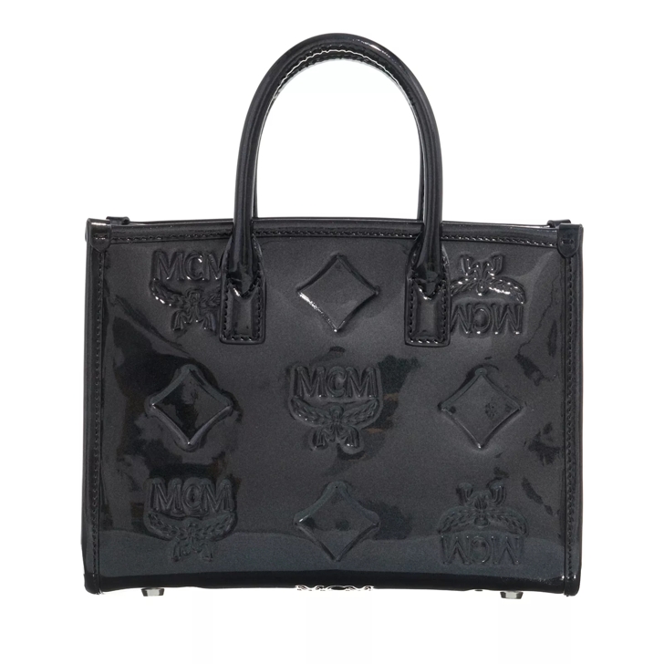 Mcm black tote online bag