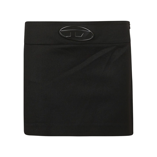 Diesel Mini-Röcke Stretch Wool Twill Mini Skirt Black