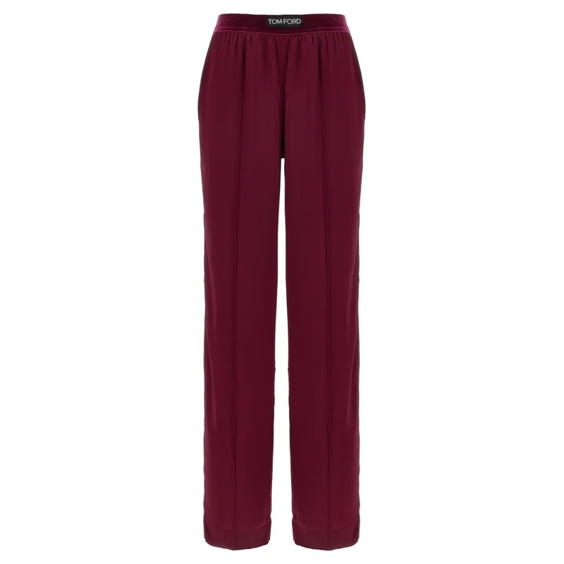 Tom Ford  Stretch Silk Pants Burgundy