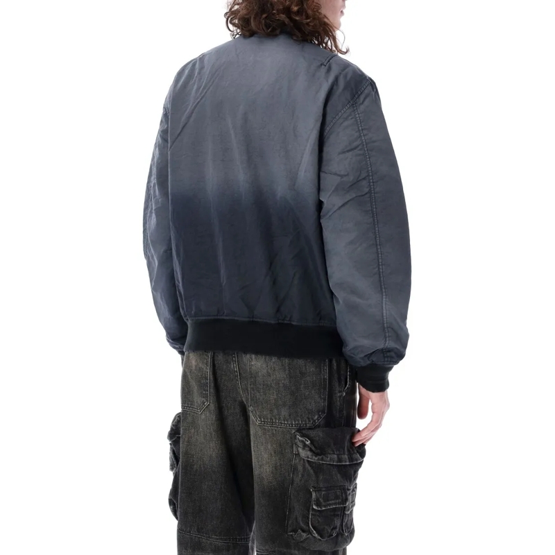 Diesel Bomberjacke Oversized Quilted Bomber Jacket With Ribbed Detail Blue