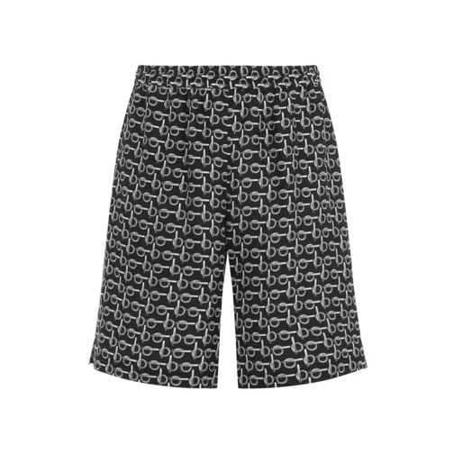 Burberry  All Over Print Pattern Silk Shorts Grey