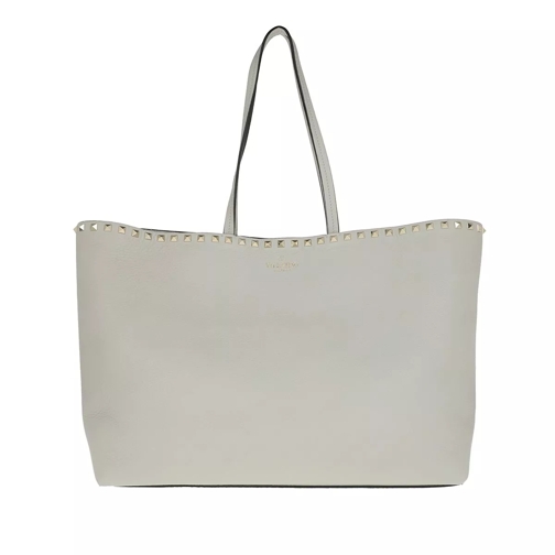 Valentino Garavani Rockstud Studded Shopping Bag Leather Opal Grey Shopper