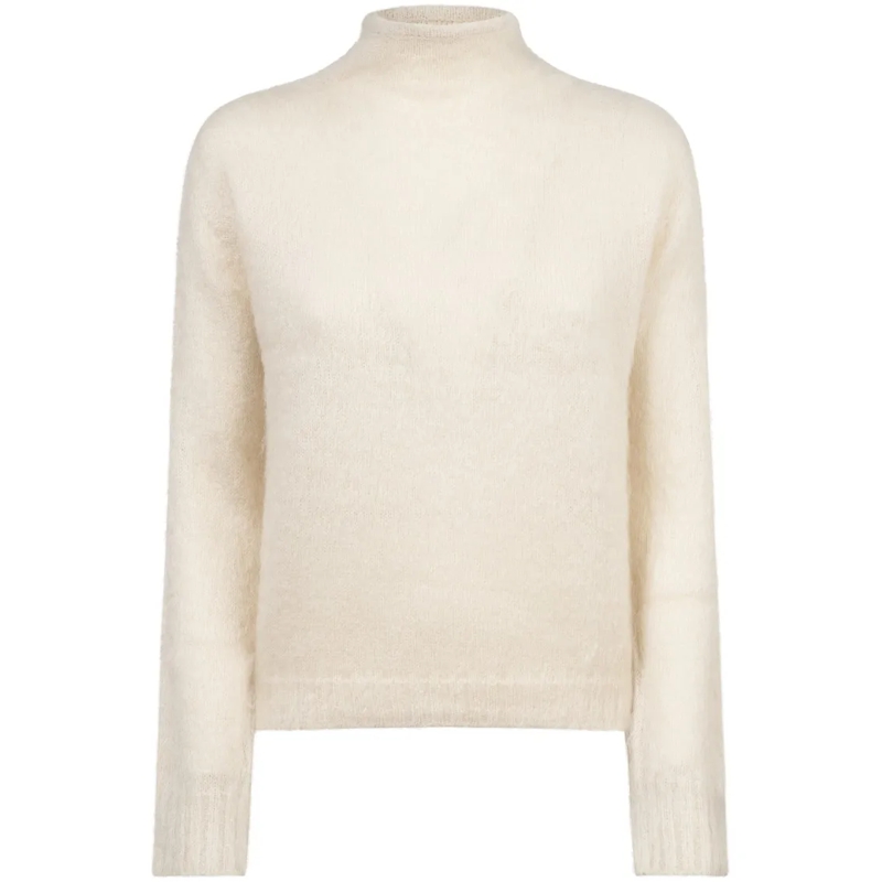 Max Mara Pullover Textured Knit Beige Sweater With Classic Silhouett Neutrals