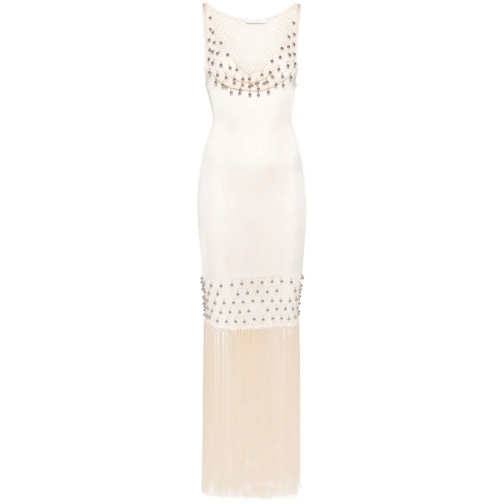 Paco Rabanne  Ecru Crohet Bead Embellishment Dress Neutrals