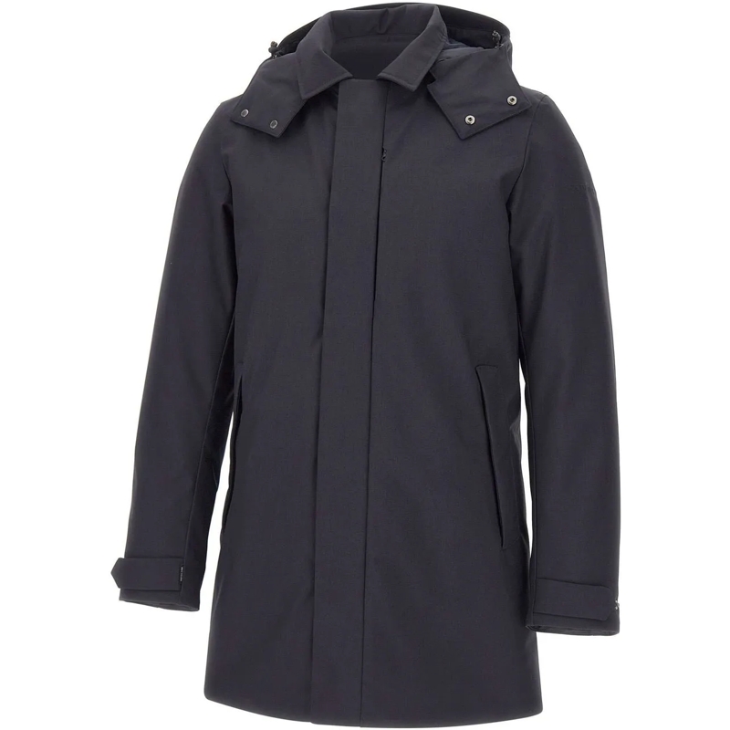 Save the Duck  Black Coat With Concealed Closure Black
