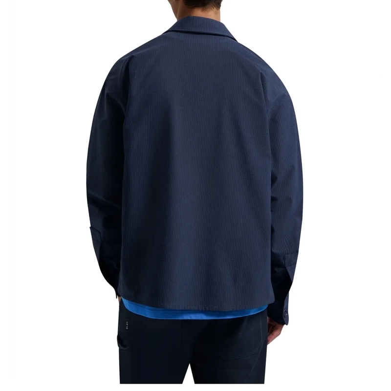 ØLÅF Weste olaf Bonded Pocket Overshirt Ls Overshirts Donkerb blau(Image 4)