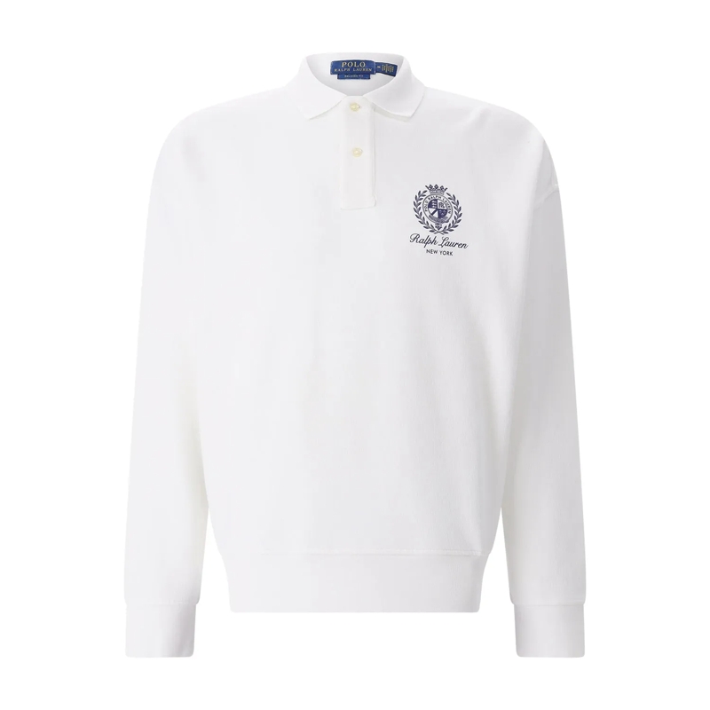 Polo Ralph Lauren Polohemd Langarm-Poloshirt mit Print weiß