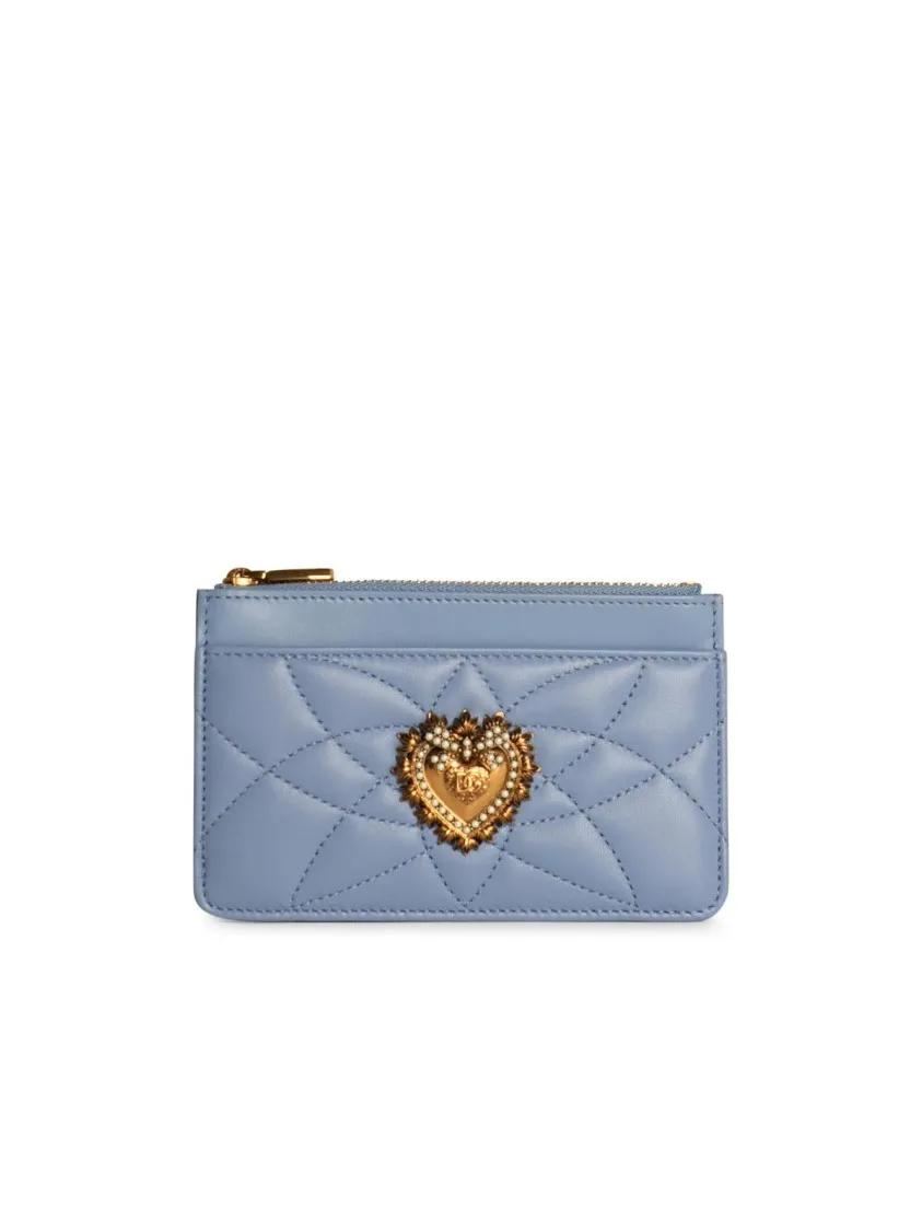 Dolce&Gabbana Portemonnaies - Light Blue Leather Cardholder - Gr. unisize - in Blau - für Damen