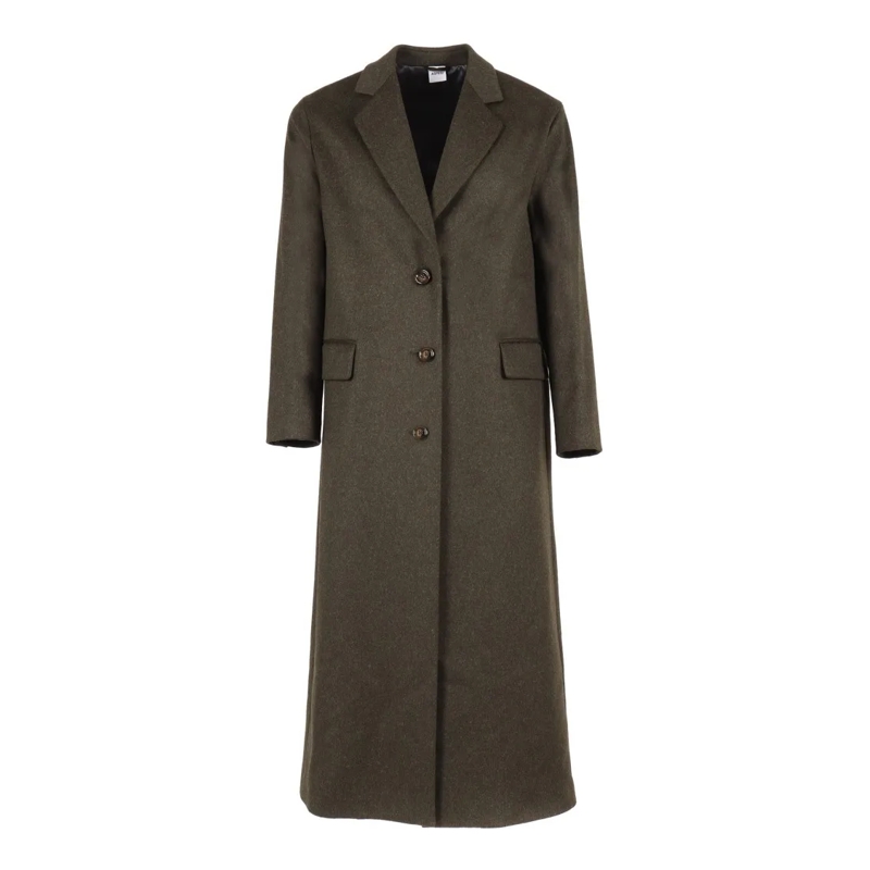 Aspesi Manteaux de tanche Mid-Length Tailored Coat With Structured Collar Black
