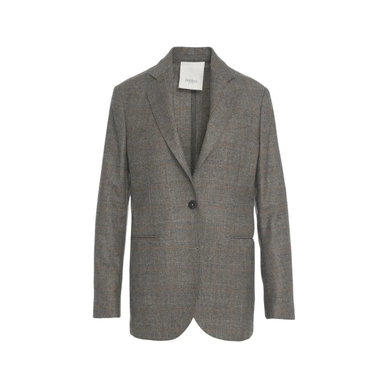 Breras Blazer Gray Glencheck Blazer With Structured Silhouette A Grey