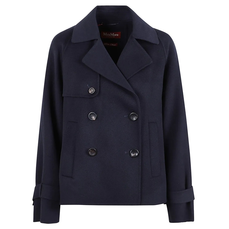 Max Mara Blazer Double-Breasted Peacoat Blue