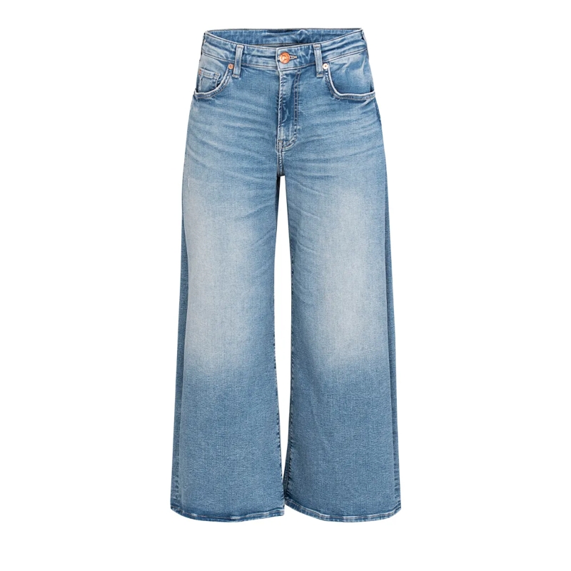 True Religion Jeans Wide Leg Jeans VOLUME CROP blau