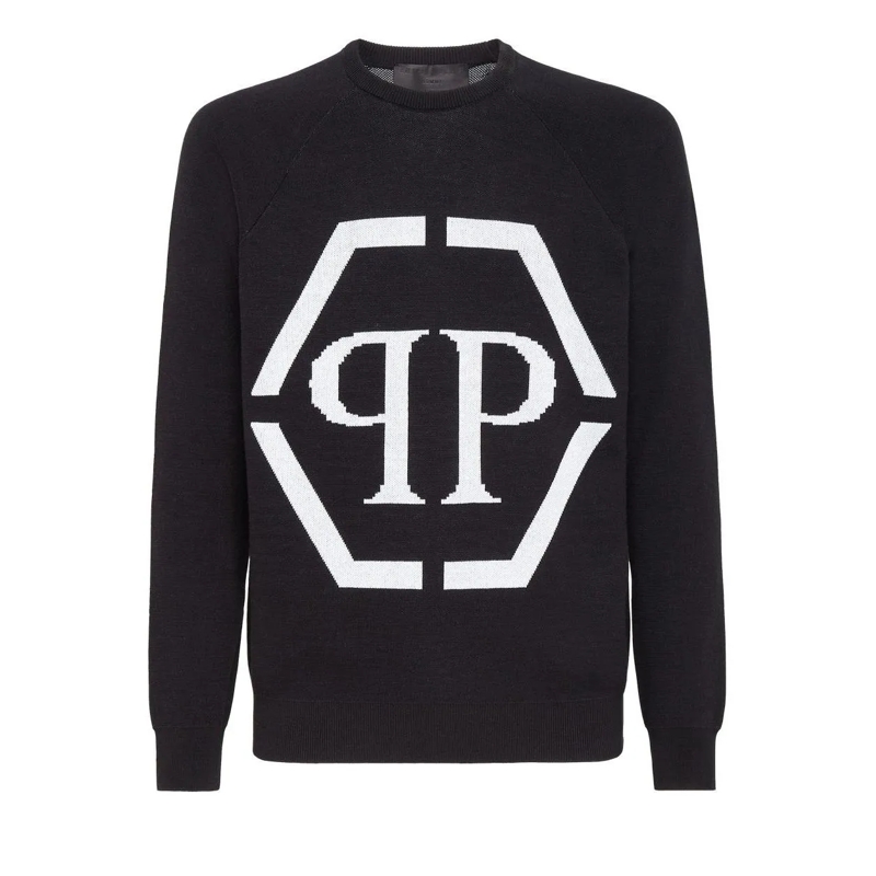 Philipp Plein  Rundhalspullover schwarz