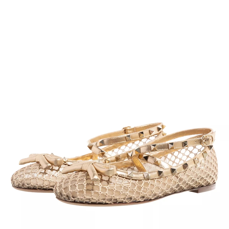 Valentino Garavani Ballerinas Ballerina Rockstud 05 Star Gold