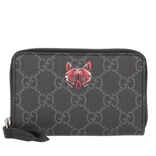 Gucci GG Supreme Wolf Wallet Black/Red Ritsportemonnee
