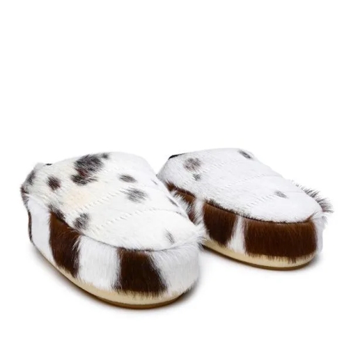 Moonboot Two-Tone Pony Hair Slipper White Slipper