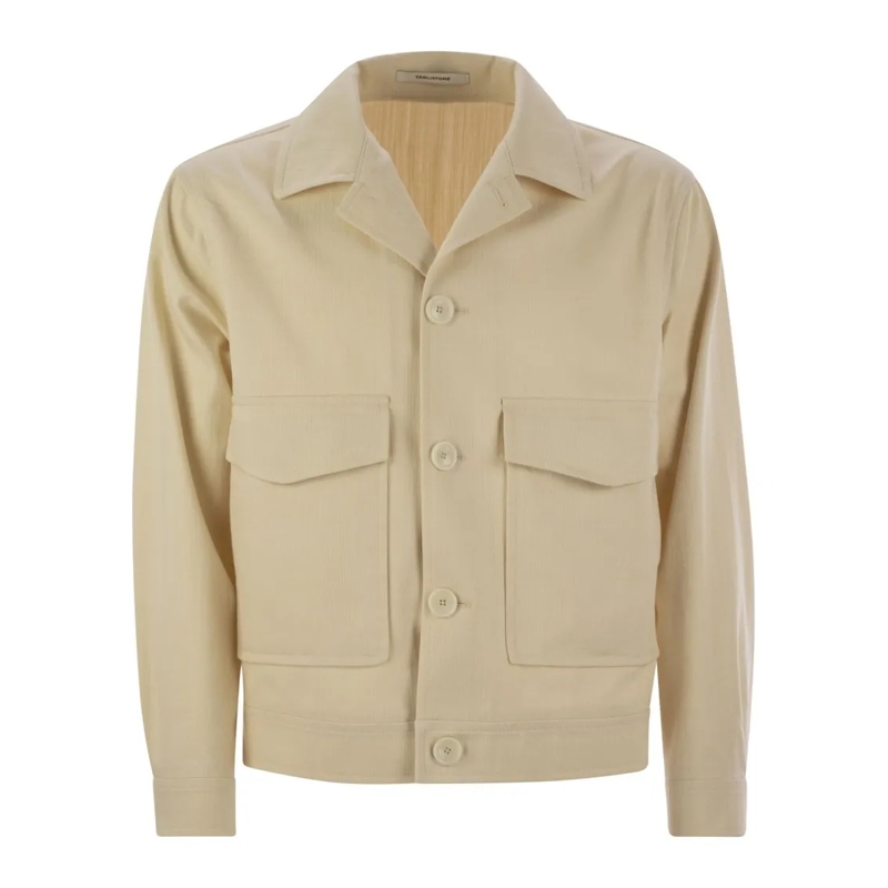 Tagliatore  Stretch Cotton Blend Jacket Neutrals