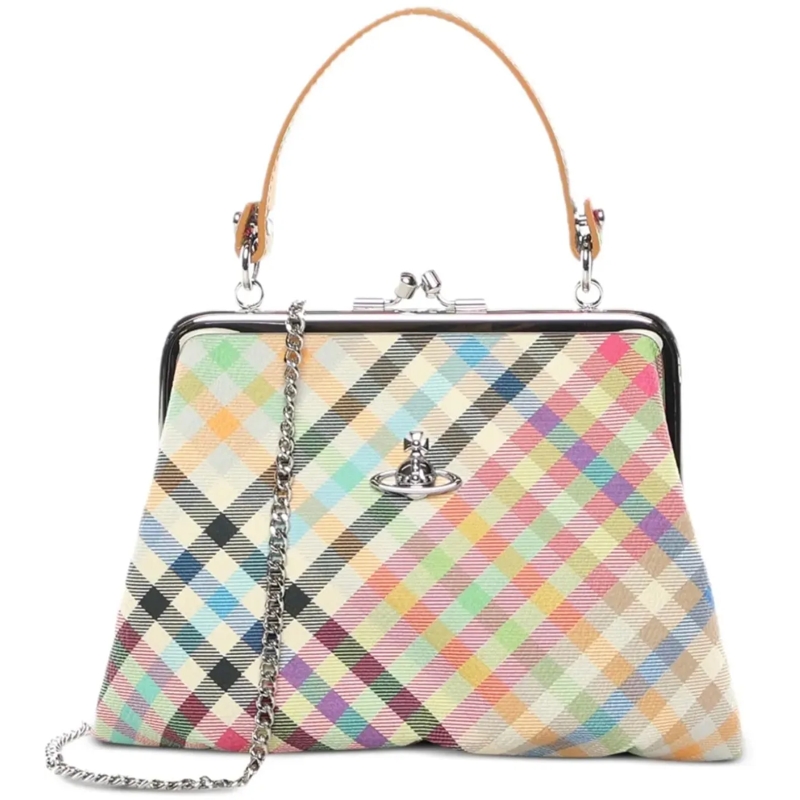Vivienne Westwood Tote Granny Frame Purse Heather Plaid mehrfarbig