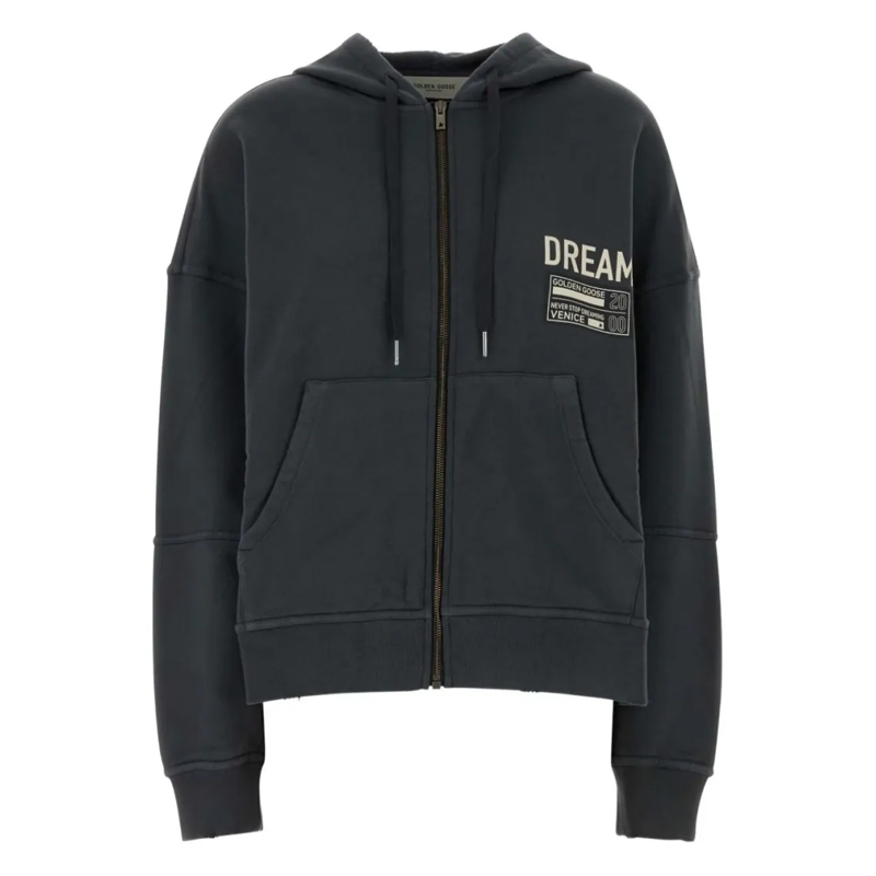 Golden Goose  Zip-Fastening Anthracite Hoodie Black