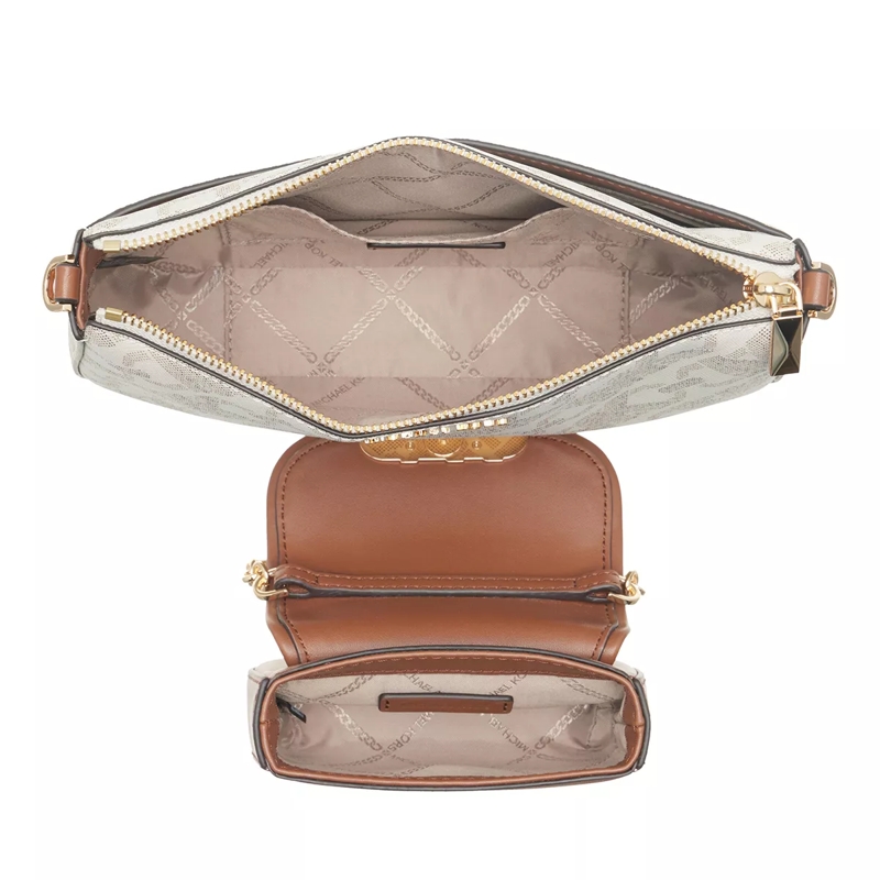 MICHAEL Michael Kors Crossbody Bag Parker Large Mf Crossbody Vanilla Luggage(Image 5)