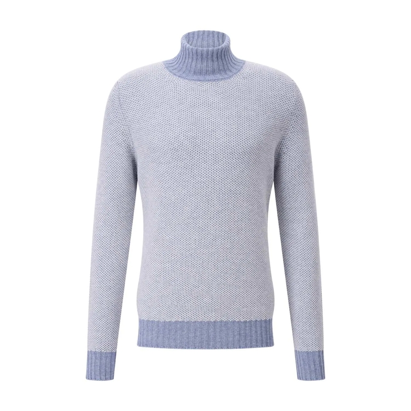 Gran Sasso Pullover Rollkragenpullover aus Woll-Kaschmir-Mix Hellblau