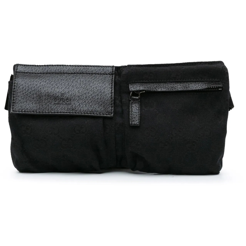 Gucci Gürteltasche GG Canvas Double Pocket Belt Bag schwarz