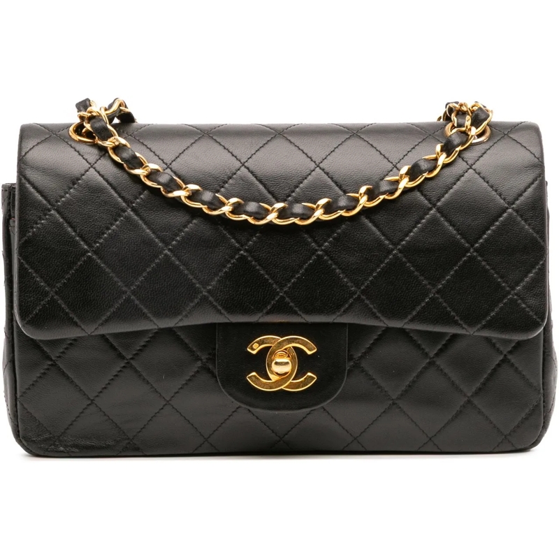 Chanel Sac à bandoulière Small Classic Lambskin Double Flap schwarz