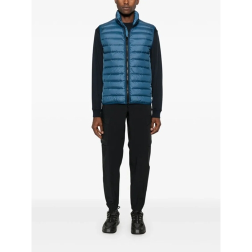 Stone Island Loom Chambers Gilet Blue Piumini