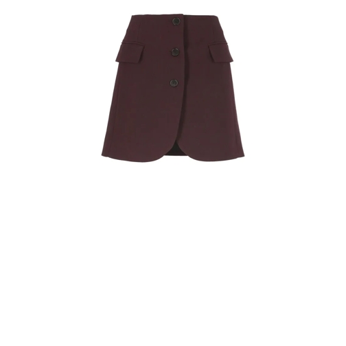 Lanvin Virgin Wool Skirt Burgundy Mini-Röcke