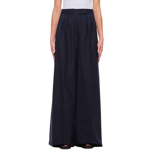 Max Mara  Bacca Wide Leg Pinstripe Pant Blue