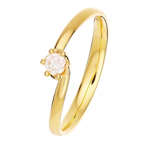 diamondline Ring 375 1 Diamond approx. 0,10 ct. H-si  Yellow Gold Bague solitaire