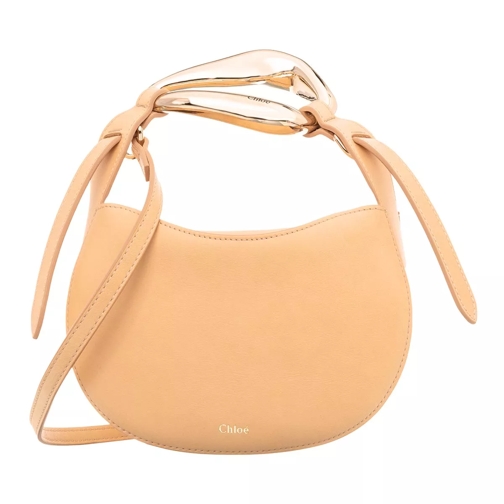 Chloé Small Kiss Shoulder Bag Grained Leather Sandy Beige Crossbody Bag
