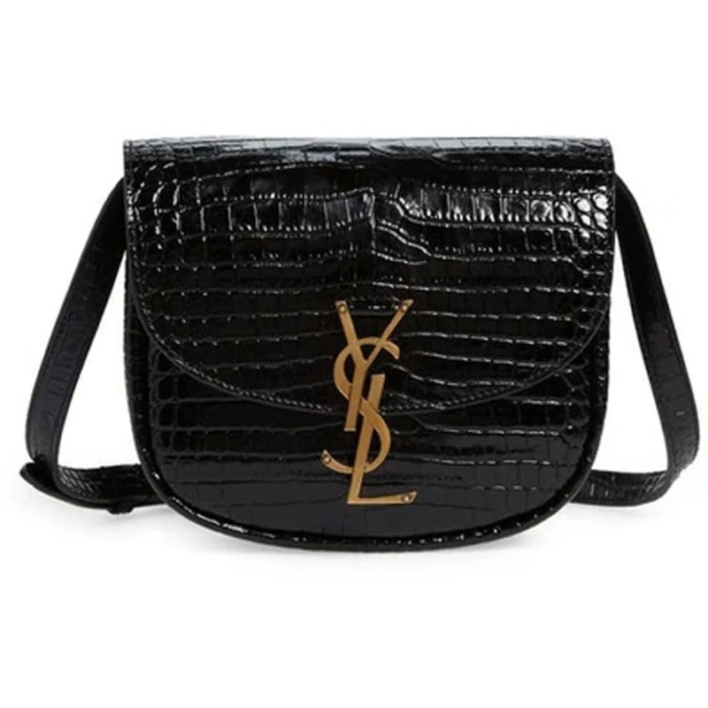 Saint Laurent Tote Saint Laurent Kaia Croco Shoulder Bag schwarz