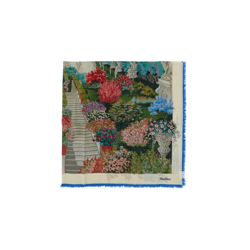 Max Mara Écharpe légère Garden Scene Rectangular Scarf Multicolor