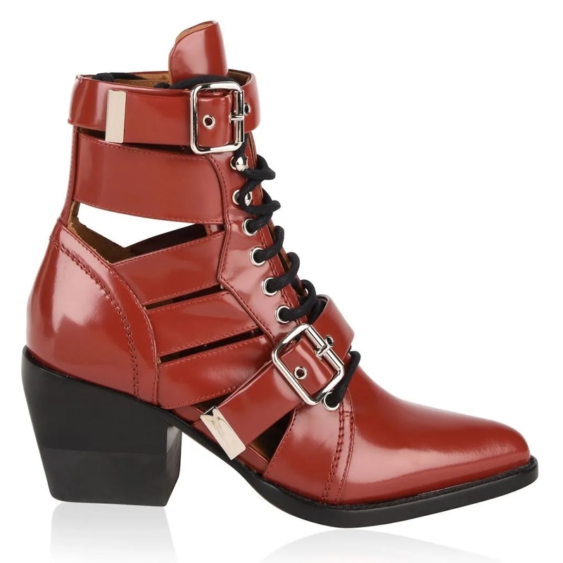 Chloé Bottes Rylee Medium Cut-Out Boots Brown