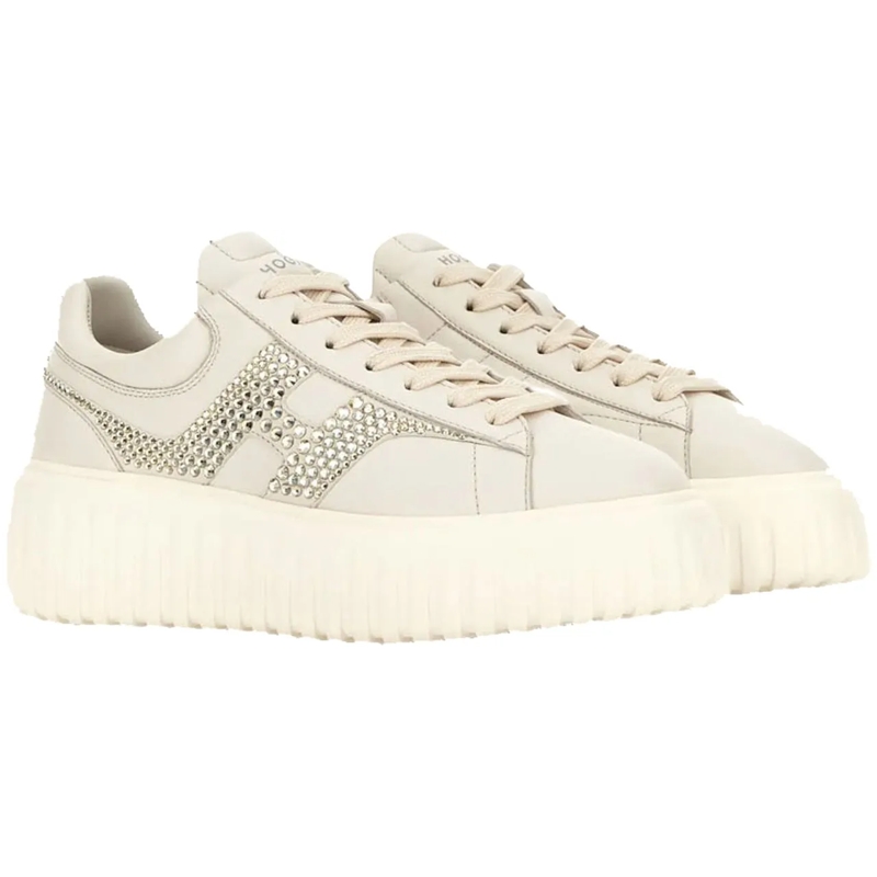 Hogan Low-Top-Sneaker Flat Shoes Yogurt Bianco Marmo weiß