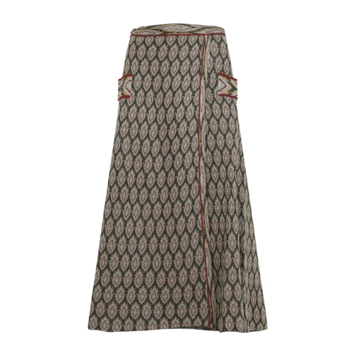 Etro Midi-Röcke Knit Jacquard Green Midi Viscose Skirt Green