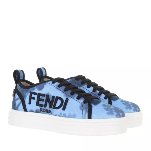 Fendi Canvas Flatform Sneakers Light Blue/White/Black lage-top sneaker