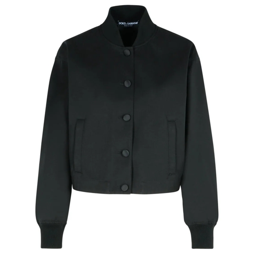 Dolce&Gabbana Black Polyester Blend Bomber Jacket Black Bomberjacken