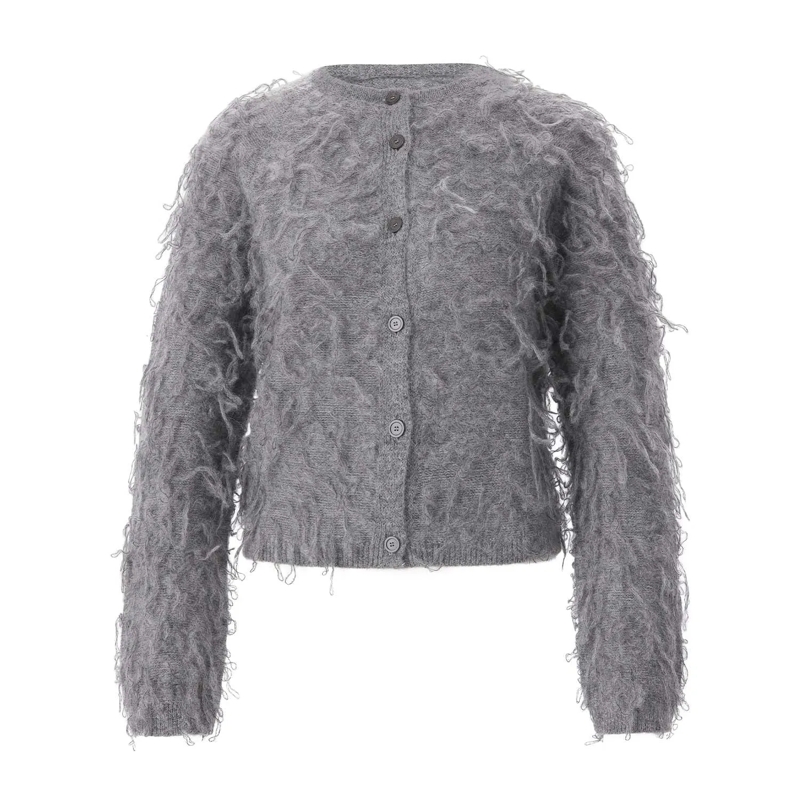 Fabiana Filippi Cardigan Strickjacke aus Alpaka-Mix grau