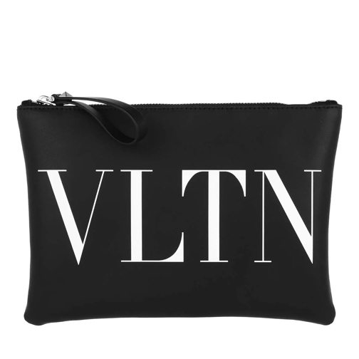 Valentino Garavani VLT N Pouchette Medium Leather Black/White Pochette-väska