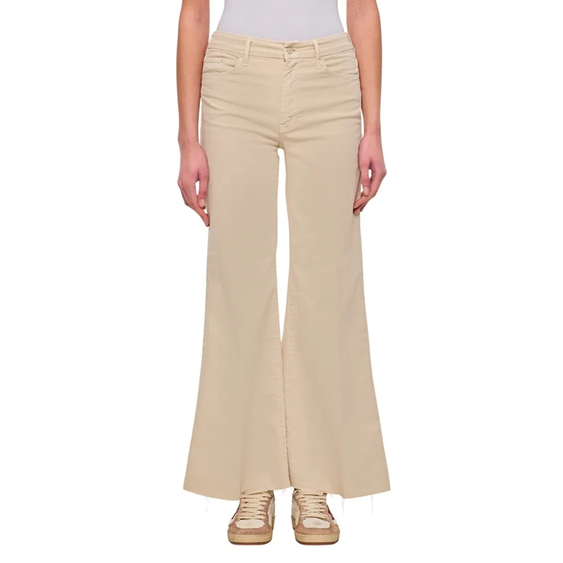Mother Jeans Beige "The Roller Fray" Jeans Neutrals